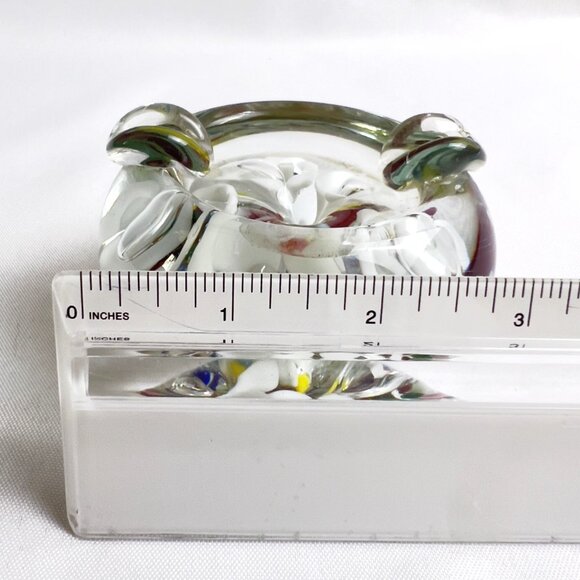 Kent Helms Vintage Signed Art Glass Paperweight Abstract Floral Studio Crafted - Picture 10 of 11
